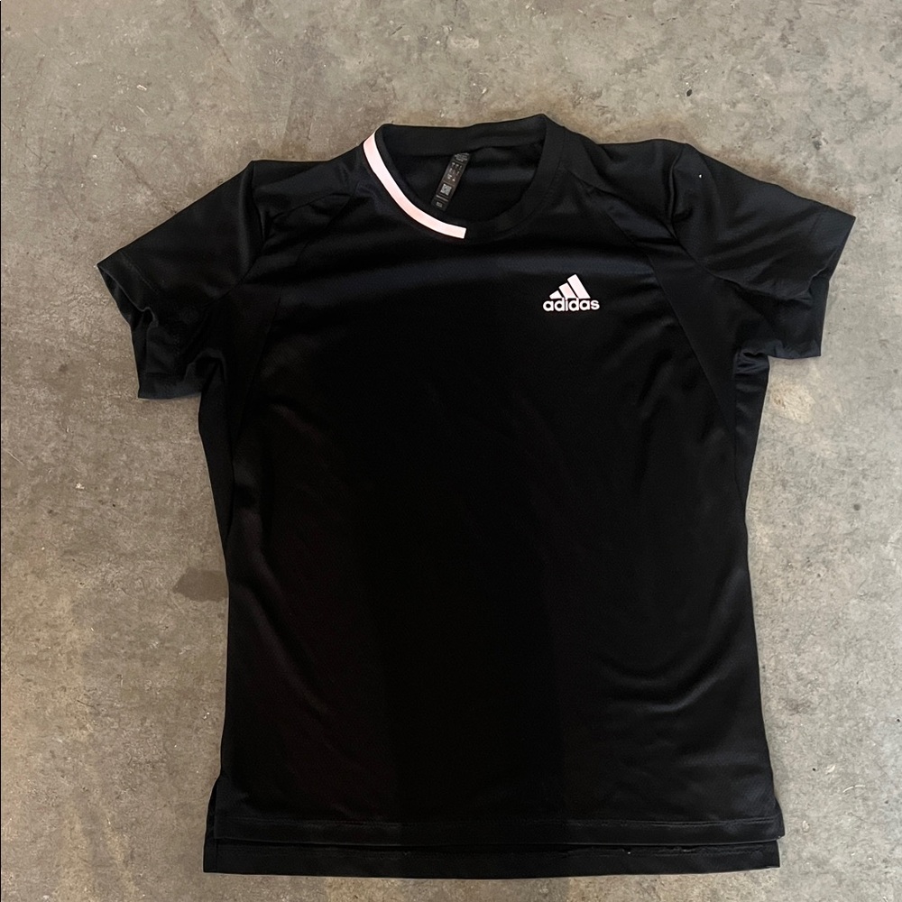 Adidas Black Performance Tee with White Logo